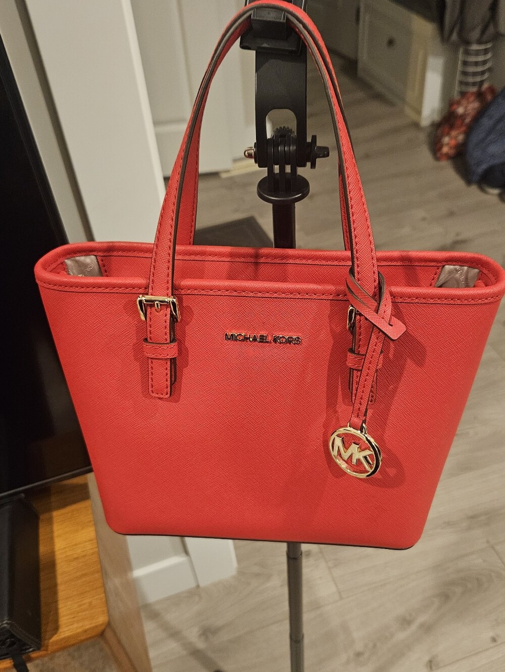 Michael Kors Red Extra Small Top Zip Tote NWOT
